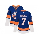 Women Adidas New York Islanders #7 Jordan Eberle Royal Blue Home Authentic Stitched NHL Jersey