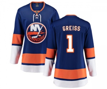 Women New York Islanders #1 Thomas Greiss Fanatics Branded Royal Blue Home Breakaway NHL Jersey