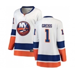 Women New York Islanders #1 Thomas Greiss Fanatics Branded White Away Breakaway NHL Jersey