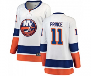 Women New York Islanders #11 Shane Prince Fanatics Branded White Away Breakaway NHL Jersey