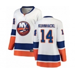 Women New York Islanders #14 Tom Kuhnhackl Fanatics Branded White Away Breakaway NHL Jersey