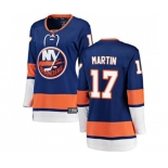 Women New York Islanders #17 Matt Martin Fanatics Branded Royal Blue Home Breakaway NHL Jersey