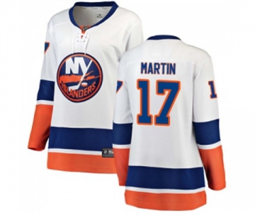 Women New York Islanders #17 Matt Martin Fanatics Branded White Away Breakaway NHL Jersey