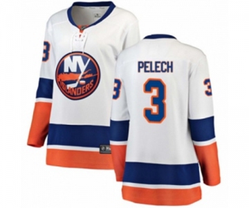 Women New York Islanders #3 Adam Pelech Fanatics Branded White Away Breakaway NHL Jersey