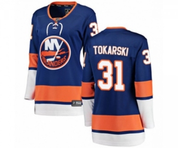 Women New York Islanders #31 Dustin Tokarski Fanatics Branded Royal Blue Home Breakaway NHL Jersey