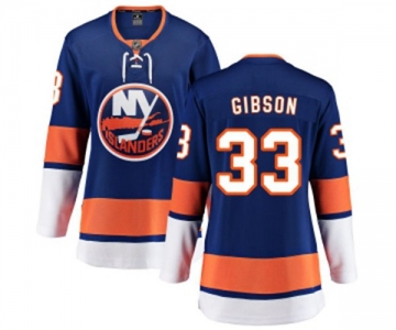 Women New York Islanders #33 Christopher Gibson Fanatics Branded Royal Blue Home Breakaway NHL Jersey