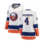 Women New York Islanders #4 Dennis Seidenberg Fanatics Branded White Away Breakaway NHL Jersey