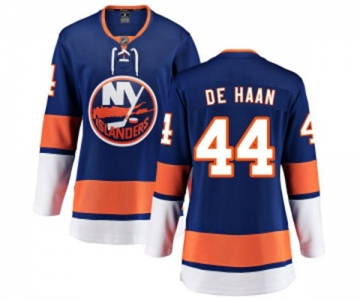 Women New York Islanders #44 Calvin de Haan Fanatics Branded Royal Blue Home Breakaway NHL Jersey