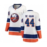 Women New York Islanders #44 Calvin de Haan Fanatics Branded White Away Breakaway NHL Jersey