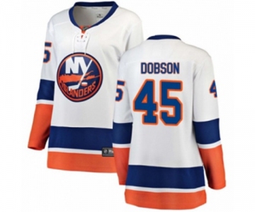 Women New York Islanders #45 Noah Dobson Fanatics Branded White Away Breakaway NHL Jersey