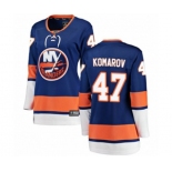 Women New York Islanders #47 Leo Komarov Fanatics Branded Royal Blue Home Breakaway NHL Jersey