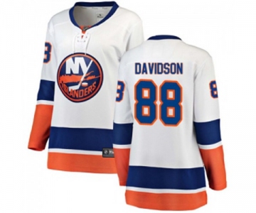 Women New York Islanders #88 Brandon Davidson Fanatics Branded White Away Breakaway NHL Jersey