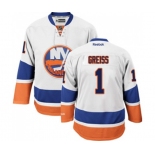 Women Reebok New York Islanders #1 Thomas Greiss Authentic White Away NHL Jersey