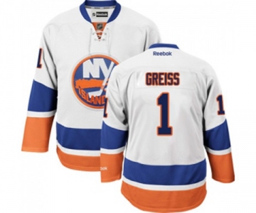 Women Reebok New York Islanders #1 Thomas Greiss Authentic White Away NHL Jersey