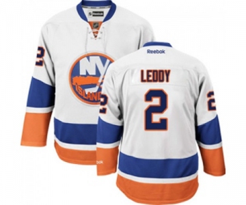 Women Reebok New York Islanders #2 Nick Leddy Authentic White Away NHL Jersey