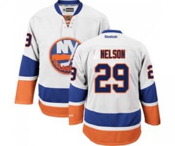 Women Reebok New York Islanders #29 Brock Nelson Authentic White Away NHL Jersey