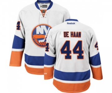 Women Reebok New York Islanders #44 Calvin de Haan Authentic White Away NHL Jersey