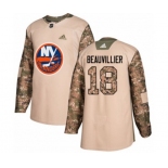 Youth Adidas New York Islanders #18 Anthony Beauvillier Authentic Camo Veterans Day Practice NHL Jersey