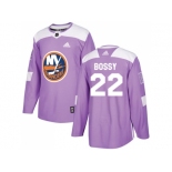 Youth Adidas New York Islanders #22 Mike Bossy Purple Authentic Fights Cancer Stitched NHL Jersey