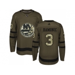 Youth Adidas New York Islanders #3 Travis Hamonic Green Salute to Service Stitched NHL Jersey