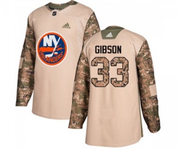 Youth Adidas New York Islanders #33 Christopher Gibson Authentic Camo Veterans Day Practice NHL Jersey