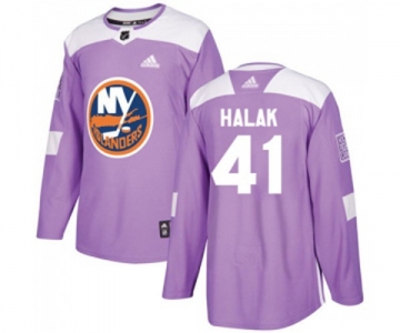 Youth Adidas New York Islanders #41 Jaroslav Halak Authentic Purple Fights Cancer Practice NHL Jersey