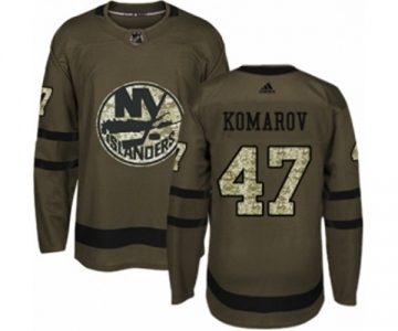 Youth Adidas New York Islanders #47 Leo Komarov Authentic Green Salute to Service NHL Jersey