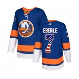 Youth Adidas New York Islanders #7 Jordan Eberle Authentic Royal Blue USA Flag Fashion NHL Jersey