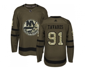 Youth Adidas New York Islanders #91 John Tavares Green Salute to Service Stitched NHL Jersey