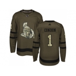 Youth Adidas Ottawa Senators #1 Mike Condon Green Salute to Service Stitched NHL Jersey