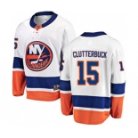 Youth New York Islanders #15 Cal Clutterbuck Fanatics Branded White Away Breakaway NHL Jersey