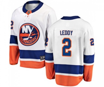 Youth New York Islanders #2 Nick Leddy Fanatics Branded White Away Breakaway NHL Jersey