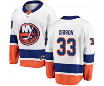 Youth New York Islanders #33 Christopher Gibson Fanatics Branded White Away Breakaway NHL Jersey