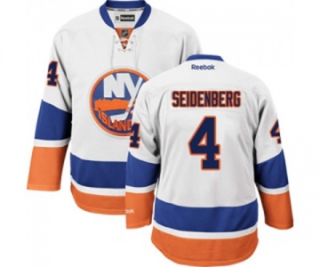 Youth Reebok New York Islanders #4 Dennis Seidenberg Authentic White Away NHL Jersey