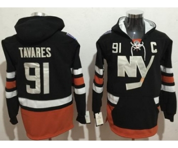 New York Islanders #91 John Tavares Dark Blue Name & Number Pullover NHL Hoodie