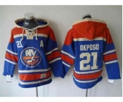 nhl jerseys new york islanders #21 okposo blue-red[pullover hooded sweatshirt][patch A]