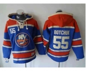 nhl jerseys new york islanders #55 boychuk blue-red[pullover hooded sweatshirt]