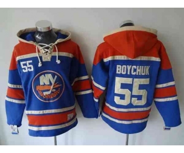 nhl jerseys new york islanders #55 boychuk blue-red[pullover hooded sweatshirt]