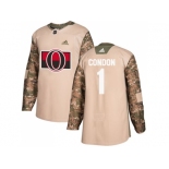 Men Adidas Ottawa Senators #1 Mike Condon Camo Authentic 2017 Veterans Day Stitched NHL Jersey