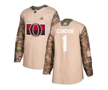 Men Adidas Ottawa Senators #1 Mike Condon Camo Authentic 2017 Veterans Day Stitched NHL Jersey