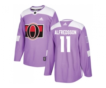 Men Adidas Ottawa Senators #11 Daniel Alfredsson Purple Authentic Fights Cancer Stitched NHL Jersey