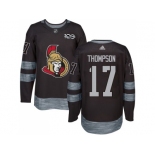 Men Adidas Ottawa Senators #17 Nate Thompson Black 1917-2017 100th Anniversary Stitched NHL Jersey