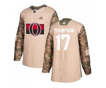 Men Adidas Ottawa Senators #17 Nate Thompson Camo Authentic 2017 Veterans Day Stitched NHL Jersey