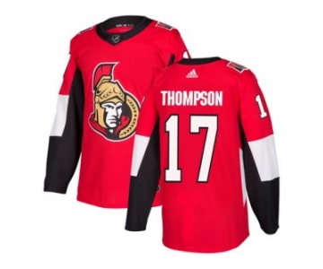 Men Adidas Ottawa Senators #17 Nate Thompson Red Home Authentic Stitched NHL Jersey