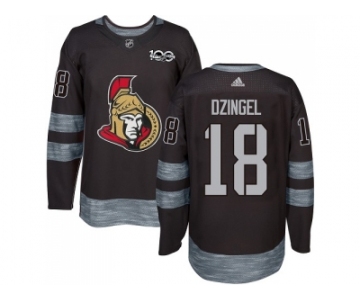 Men Adidas Ottawa Senators #18 Ryan Dzingel Black 1917-2017 100th Anniversary Stitched NHL Jersey