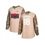 Men Adidas Ottawa Senators #18 Ryan Dzingel Camo Authentic 2017 Veterans Day Stitched NHL Jersey