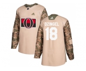 Men Adidas Ottawa Senators #18 Ryan Dzingel Camo Authentic 2017 Veterans Day Stitched NHL Jersey