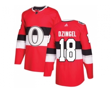 Men Adidas Ottawa Senators #18 Ryan Dzingel Red Authentic 2017 100 Classic Stitched NHL Jersey