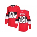 Men Adidas Ottawa Senators #19 Jason Spezza Red Authentic 2017 100 Classic Stitched NHL Jersey