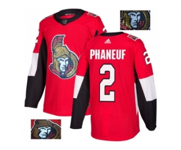 Men Adidas Ottawa Senators #2 Dion Phaneuf Red Home Authentic Fashion Gold Stitched NHL Jersey